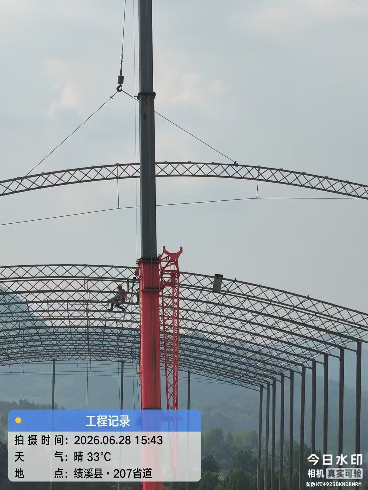 轻钢结构工程 管桁架吊装 绩溪207省道